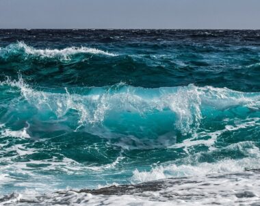 Close up of a crashing wave