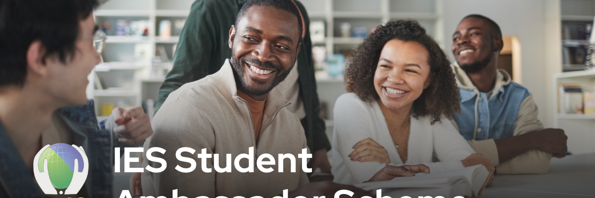 IES Student Ambassador text overlay on picture of students