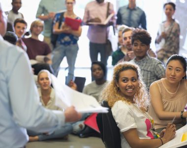 Group of student being taught